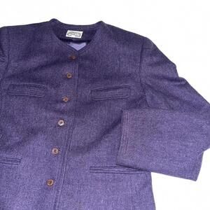 Vintage The Villager 100% PURE WOOL Purple Button-Up Jacket Casual Woman’s 14